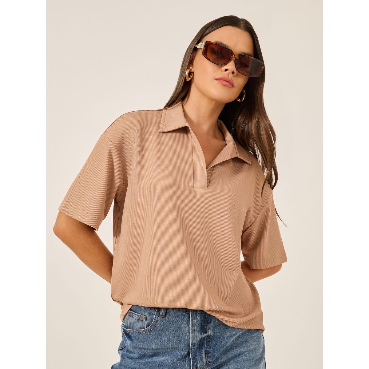 Styli Regular Fit Short Sleeve Polo Neck T-Shirt-women-clothing-tshirts-image-1