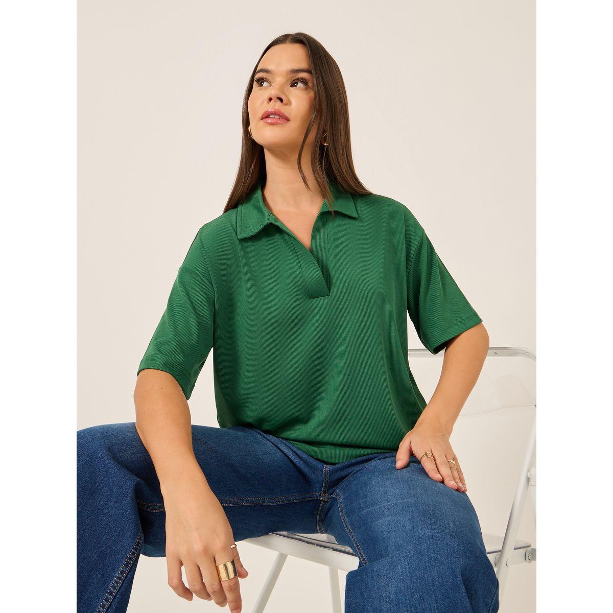 Styli Regular Fit Short Sleeve Polo Neck T-Shirt-women-clothing-tshirts-image-1