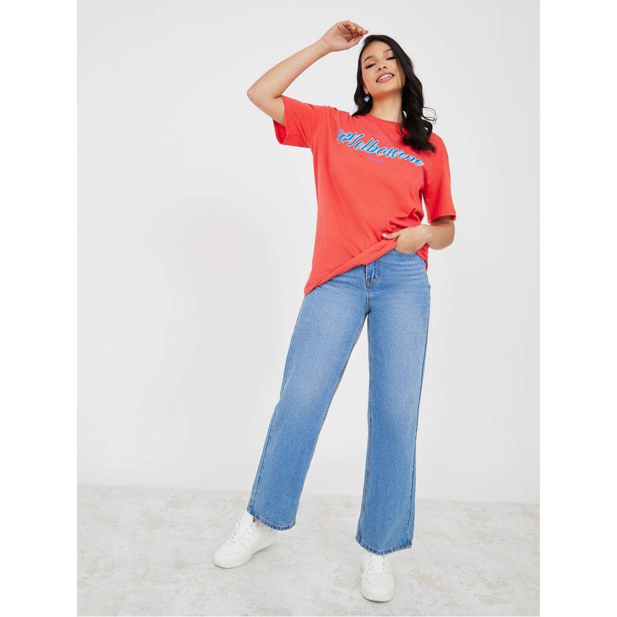Styli Oversized Melbourne Slogan Print Longline T-shirt-women-clothing-tshirts-image-2