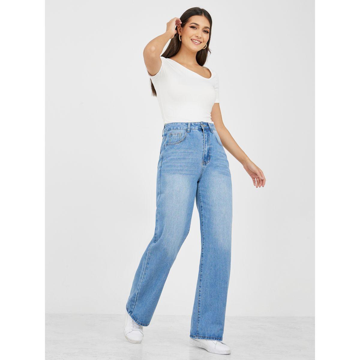 Styli High Rise Washed Wide Leg Jeans-women-clothing-bottoms-jeans-image-2