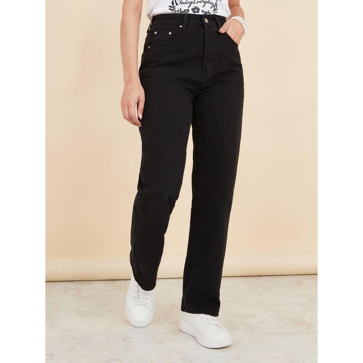 جينز بقصة مستقيمة وخصر عالي-women-clothing-bottoms-jeans-image-1