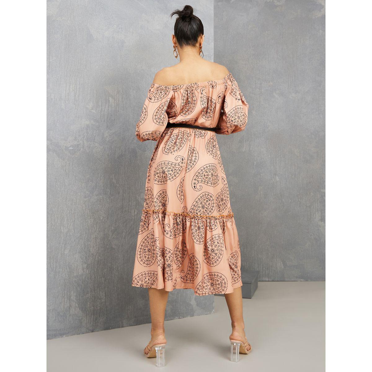 Styli Paisley Print Off Shoulder Midi Dress-women-clothing-dresses-image-4