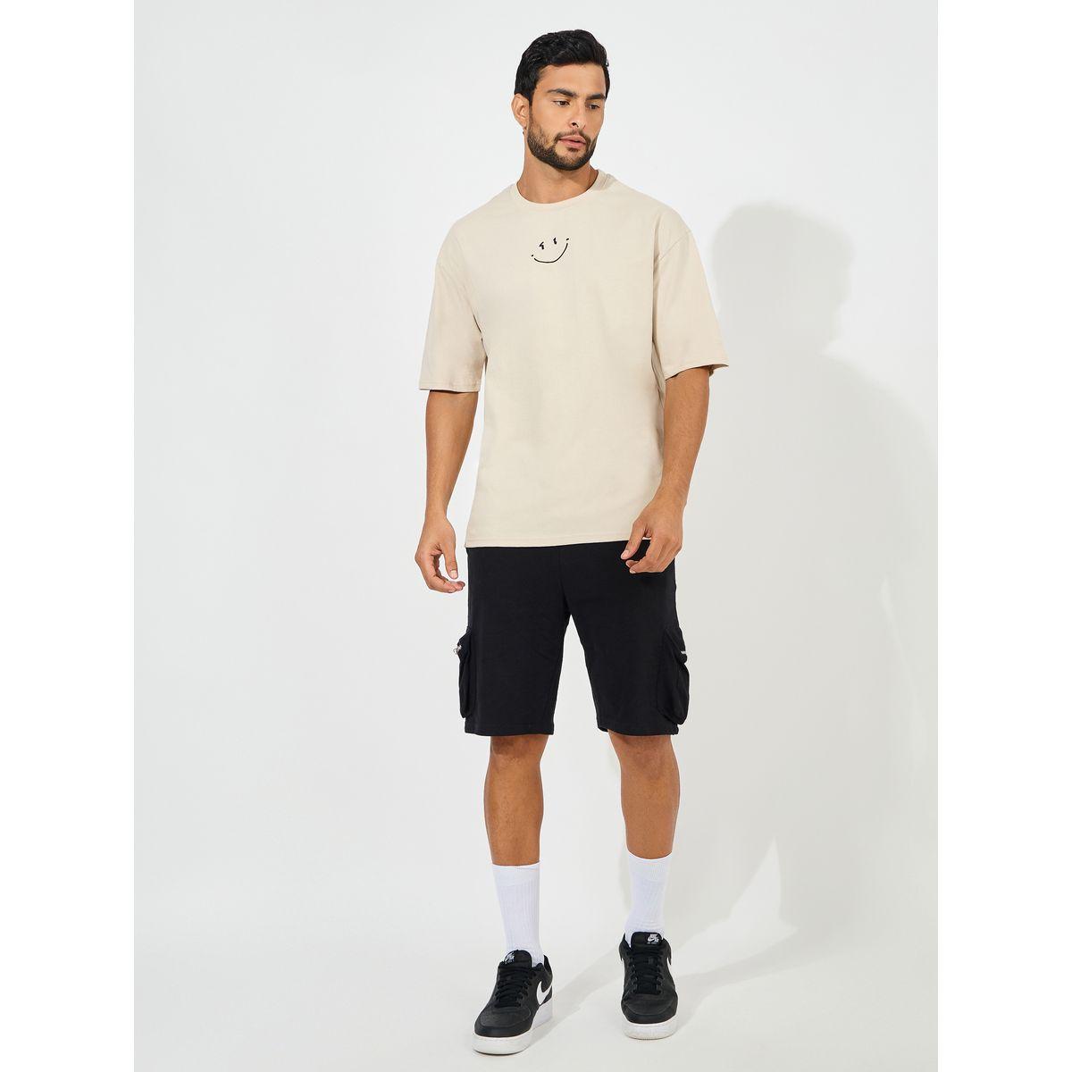 تيشيرت فضفاض بطبعة ايموجي على الصدر-men-clothing-tshirtsandpolos-tshirts-image-2