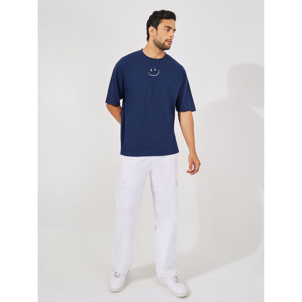 Styli Minimal Emoji Chest Print Oversized T-Shirt-men-clothing-tshirtsandpolos-tshirts-image-2
