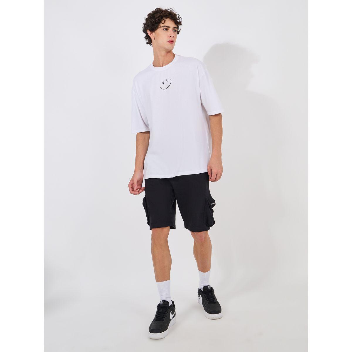 Styli Minimal Emoji Chest Print Oversized T-Shirt-men-clothing-tshirtsandpolos-tshirts-image-2