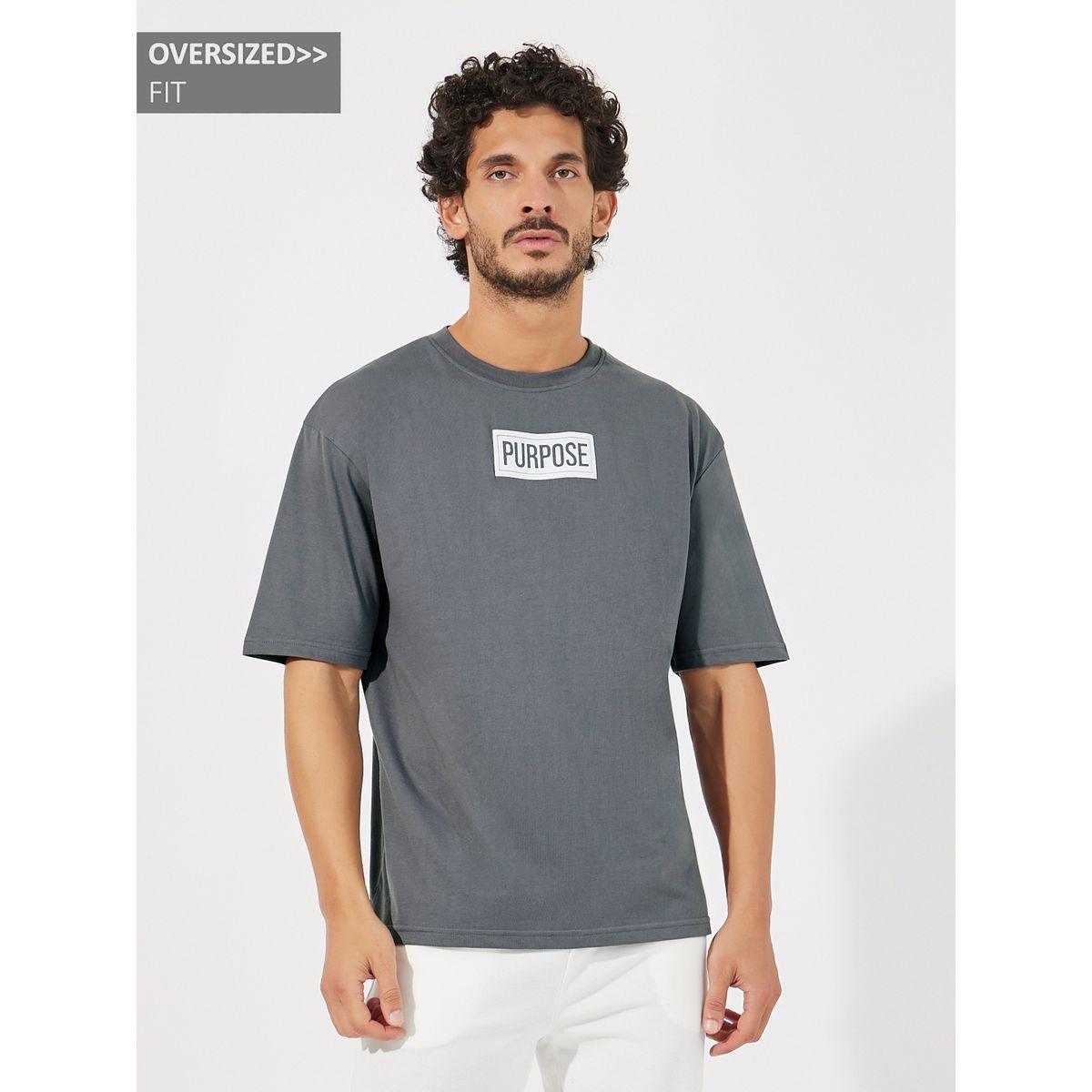 Styli Oversized Slogan Print Detail T-Shirt-men-clothing-tshirtsandpolos-tshirts-image-1