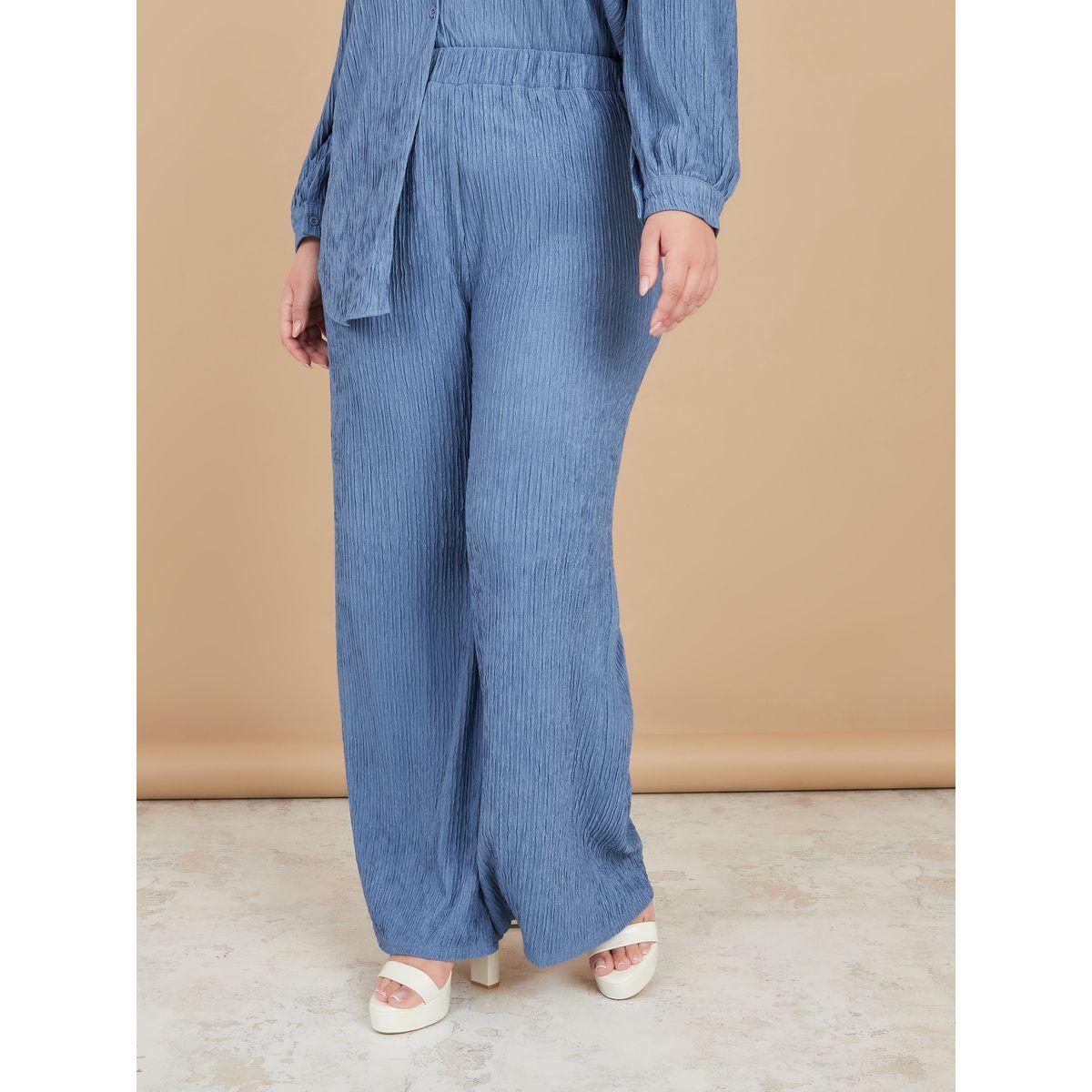 Styli Plus Textured Longline Shirt & Trouser Set-women-clothing-dresses-image-5