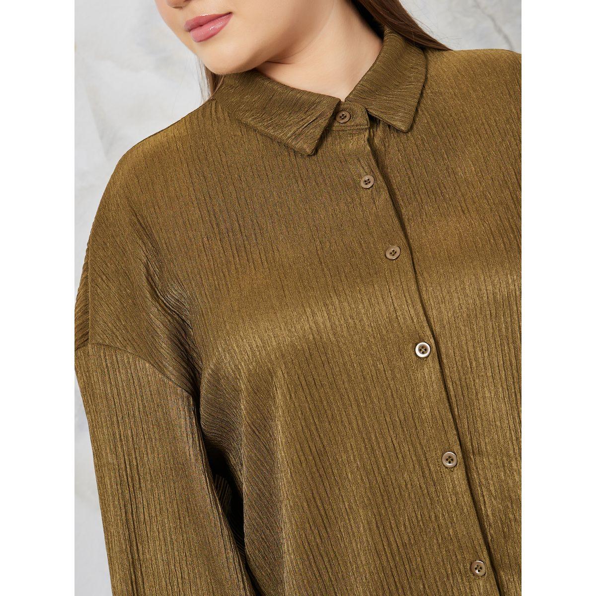 Styli Plus Textured Longline Shirt & Wide Leg Pants Co-Ords-women-clothing-dresses-image-4