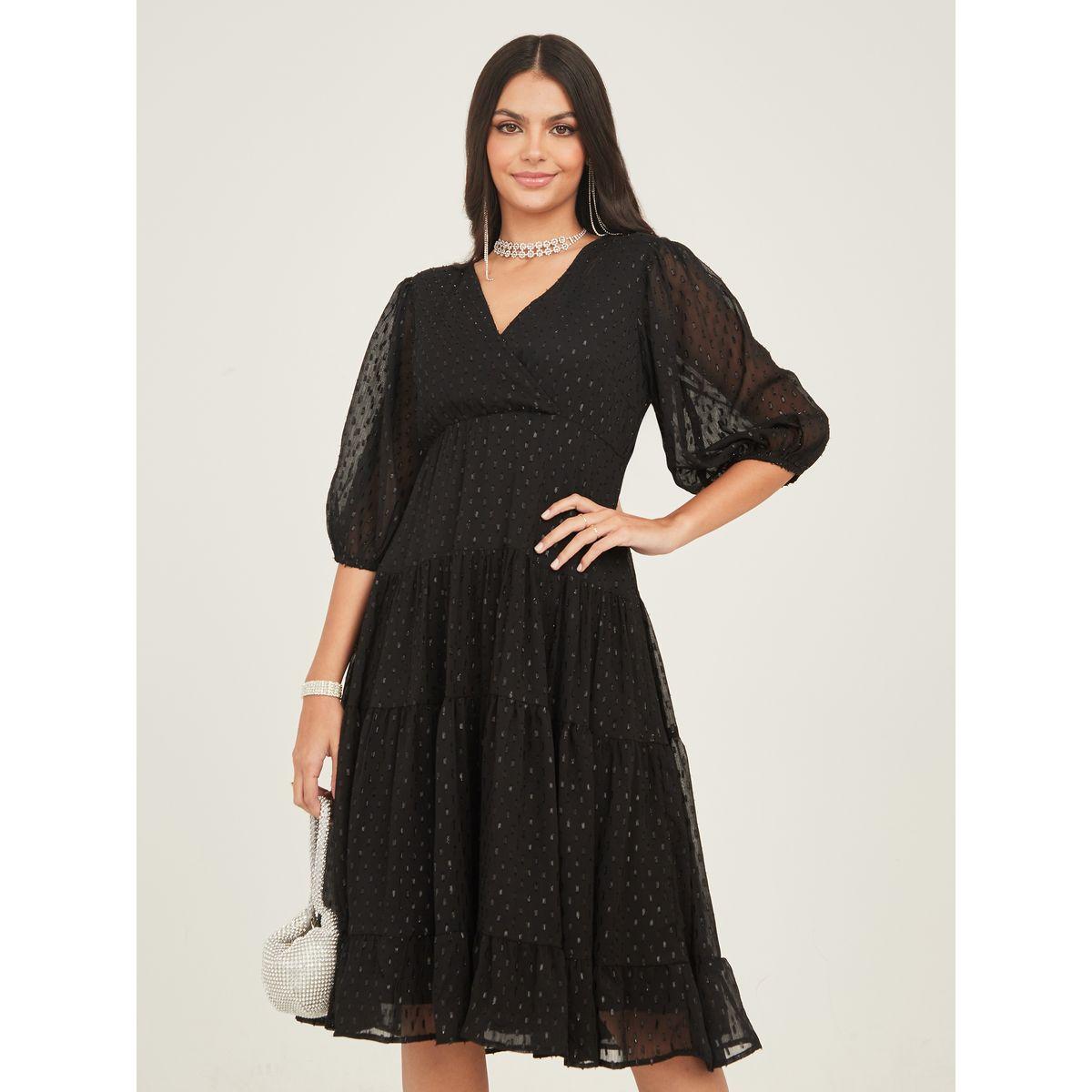 فستان ميدي منسوج بنسيج اللوريكس-women-clothing-dresses-image-1