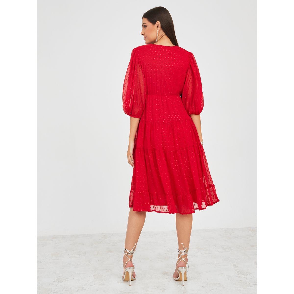 Styli Lurex Wrap Front Tiered Midi Dress-women-clothing-dresses-image-4