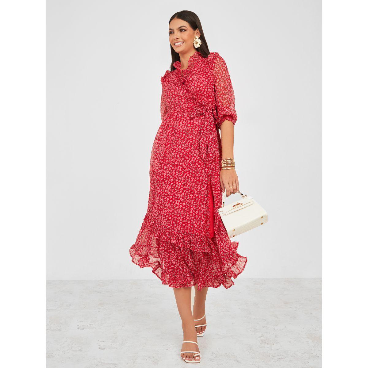 فستان ميدي بنمط لف-women-clothing-dresses-image-1