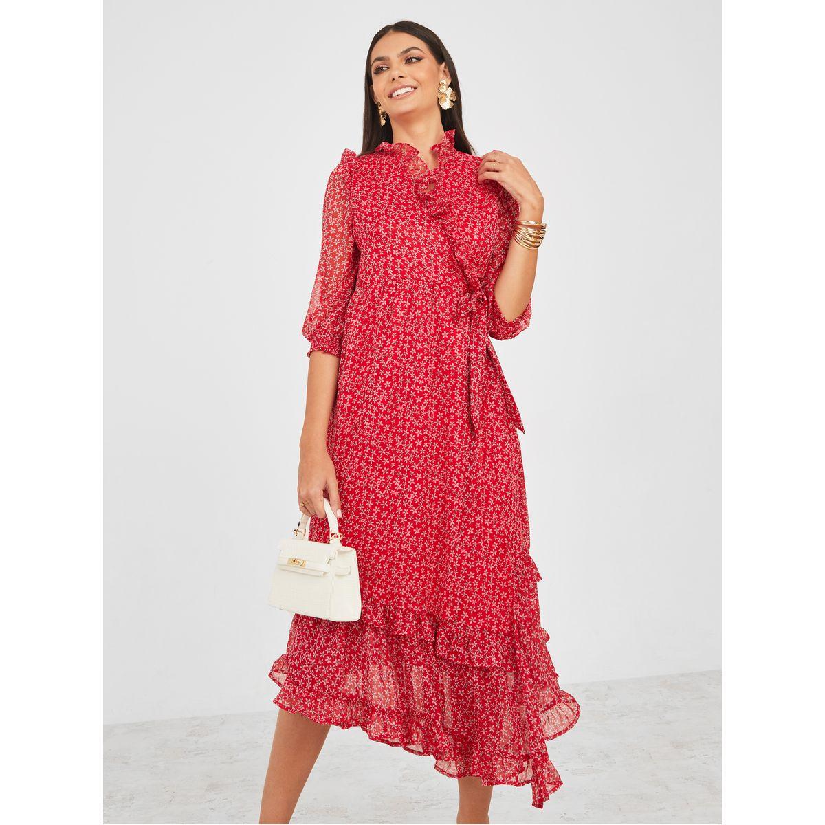 فستان ميدي بنمط لف-women-clothing-dresses-image-2