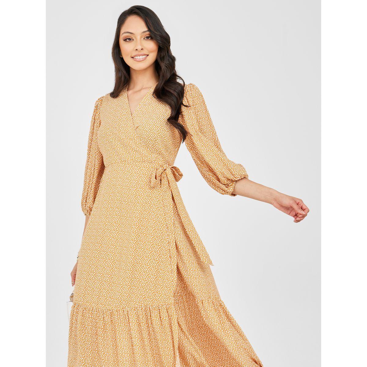 Styli Ditsy Print Viscose Wrap Maxi Dress-women-clothing-dresses-image-1