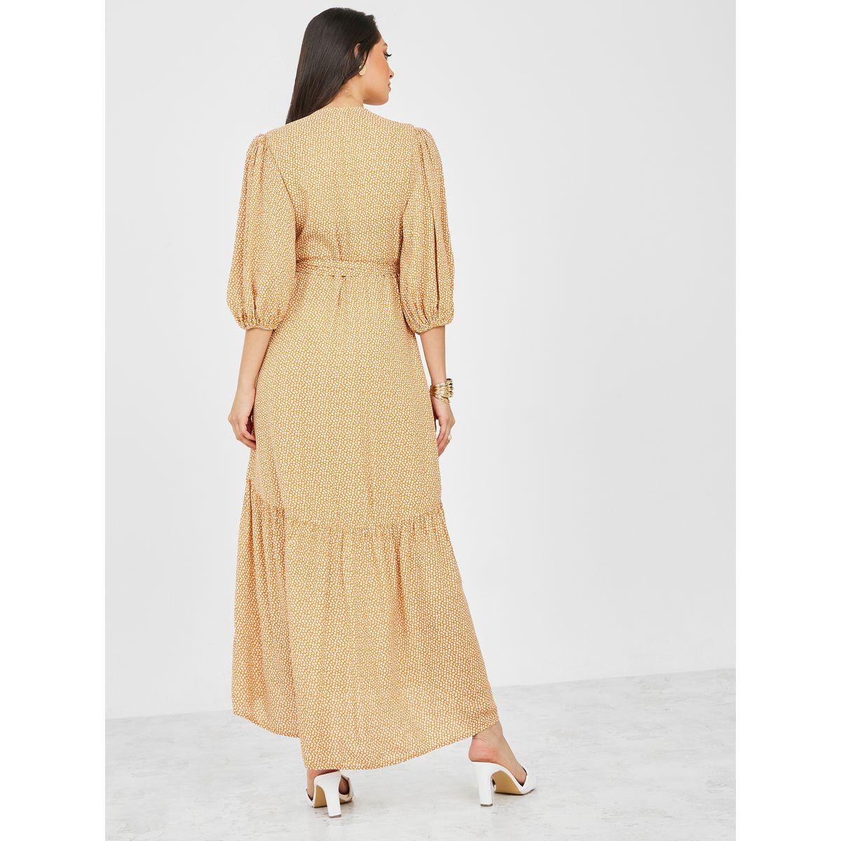 Styli Ditsy Print Viscose Wrap Maxi Dress-women-clothing-dresses-image-4
