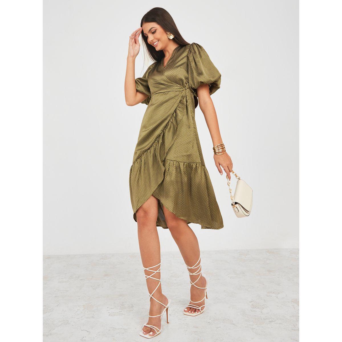 فستان بطول الركبة ونمط لف-women-clothing-dresses-image-2