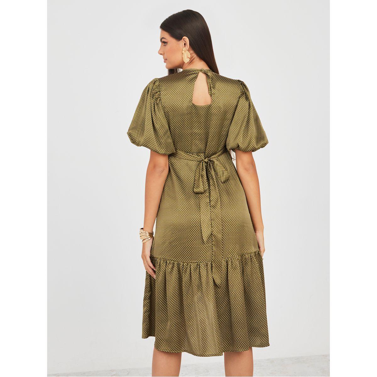 فستان بطول الركبة ونمط لف-women-clothing-dresses-image-4