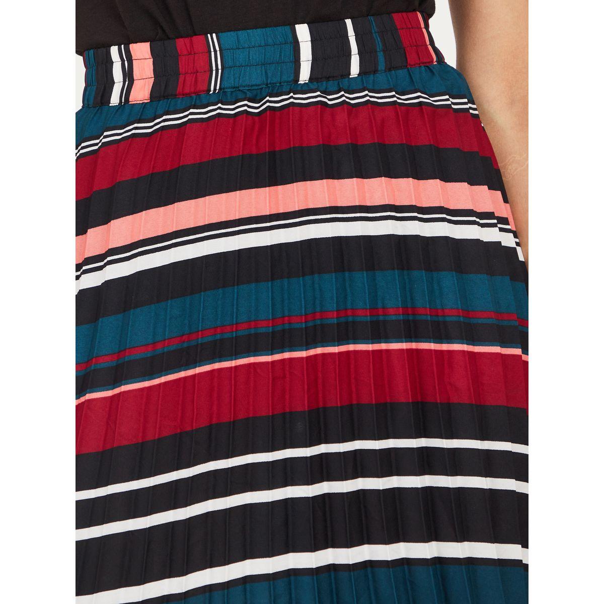 تنورة قصيرة مخططة بكسرات-women-clothing-bottoms-skirts-image-3