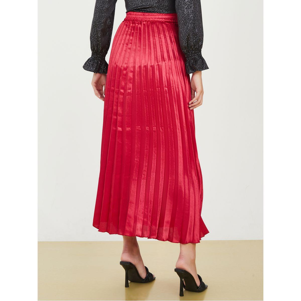 Styli Solid Pleated Maxi Skirt-women-clothing-bottoms-skirts-image-4