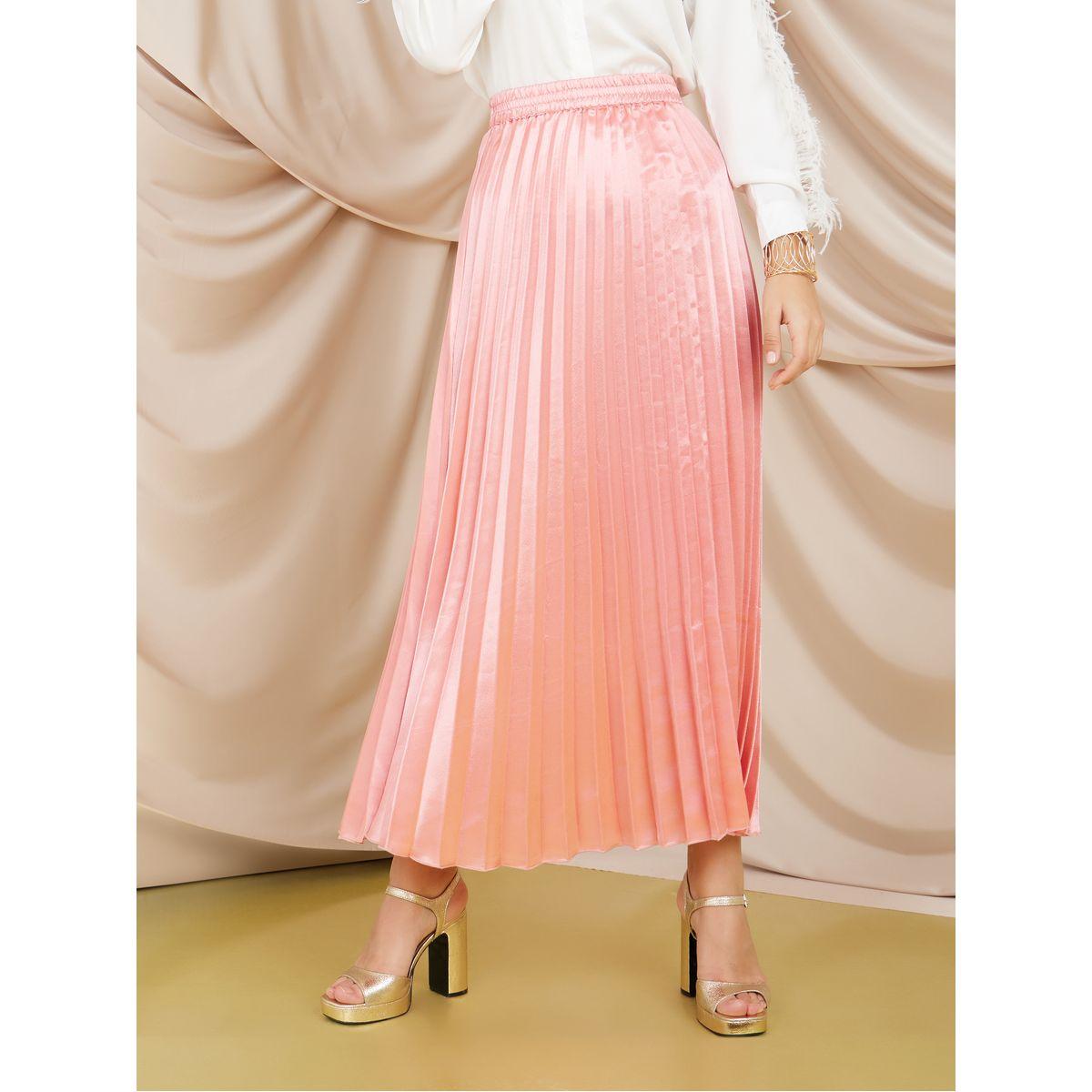 Styli Solid Pleated Maxi Skirt-women-clothing-bottoms-skirts-image-1