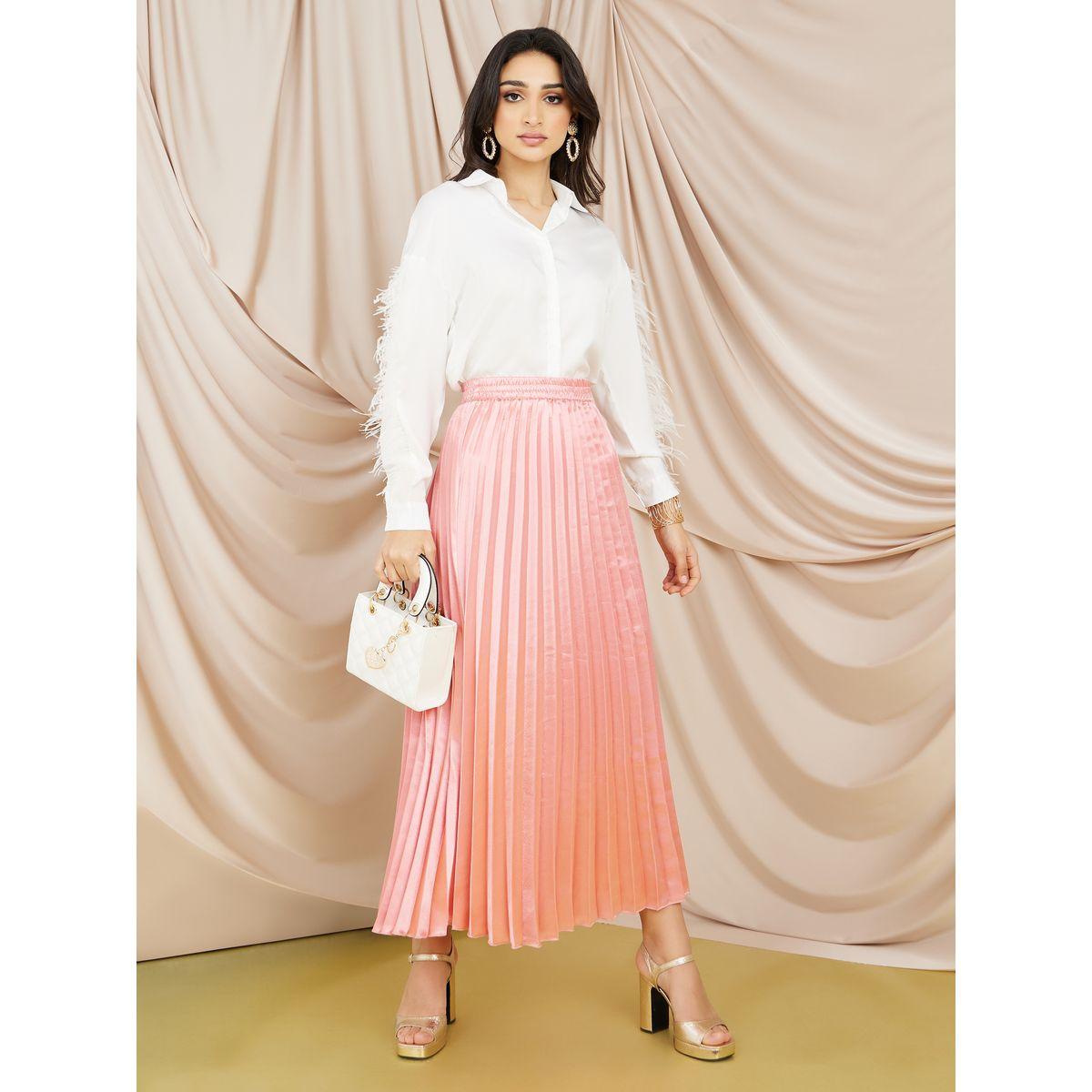 Styli Solid Pleated Maxi Skirt-women-clothing-bottoms-skirts-image-2