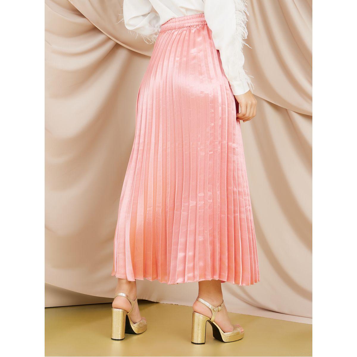 Styli Solid Pleated Maxi Skirt-women-clothing-bottoms-skirts-image-4