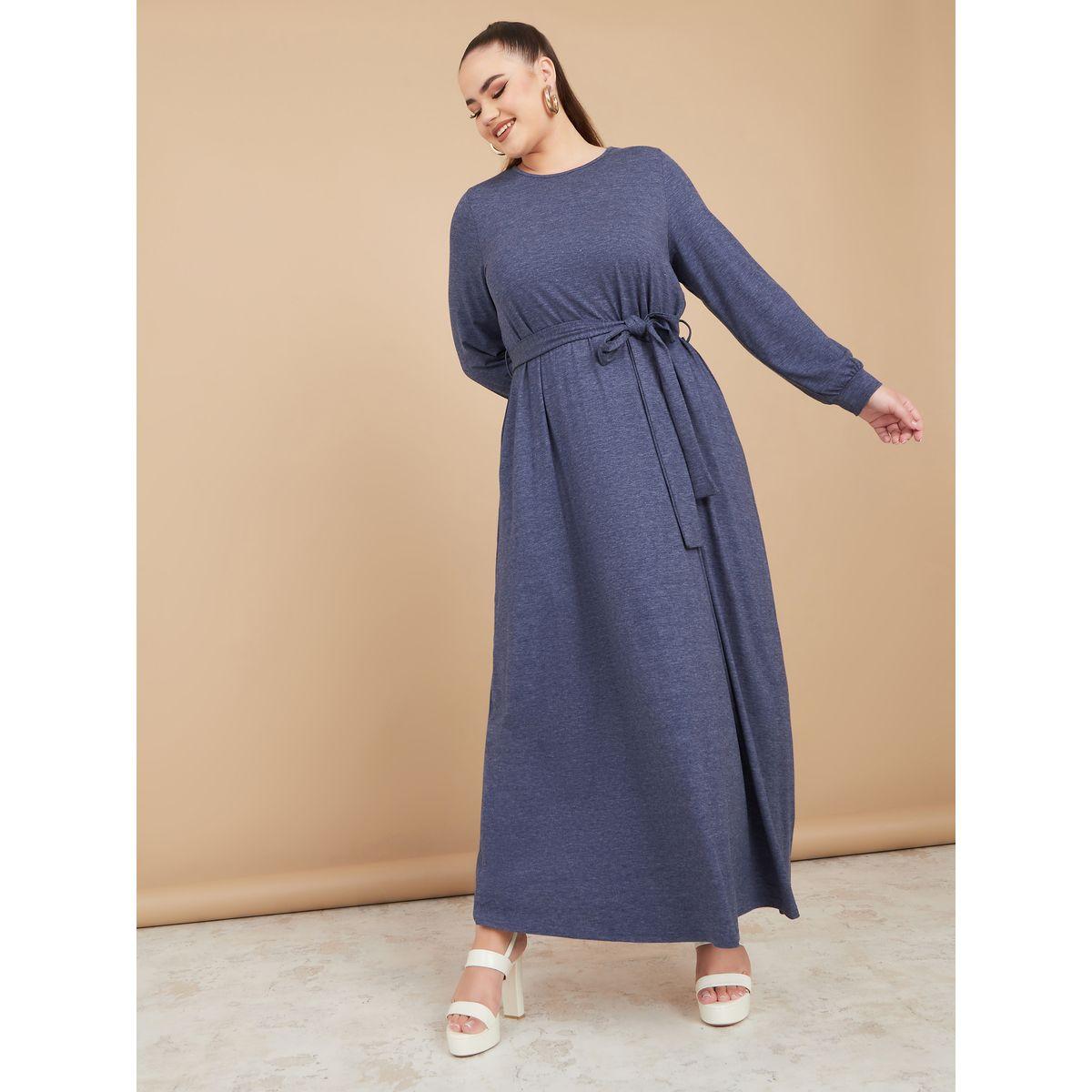 فستان طويل سادة بأربطة-women-clothing-dresses-image-4