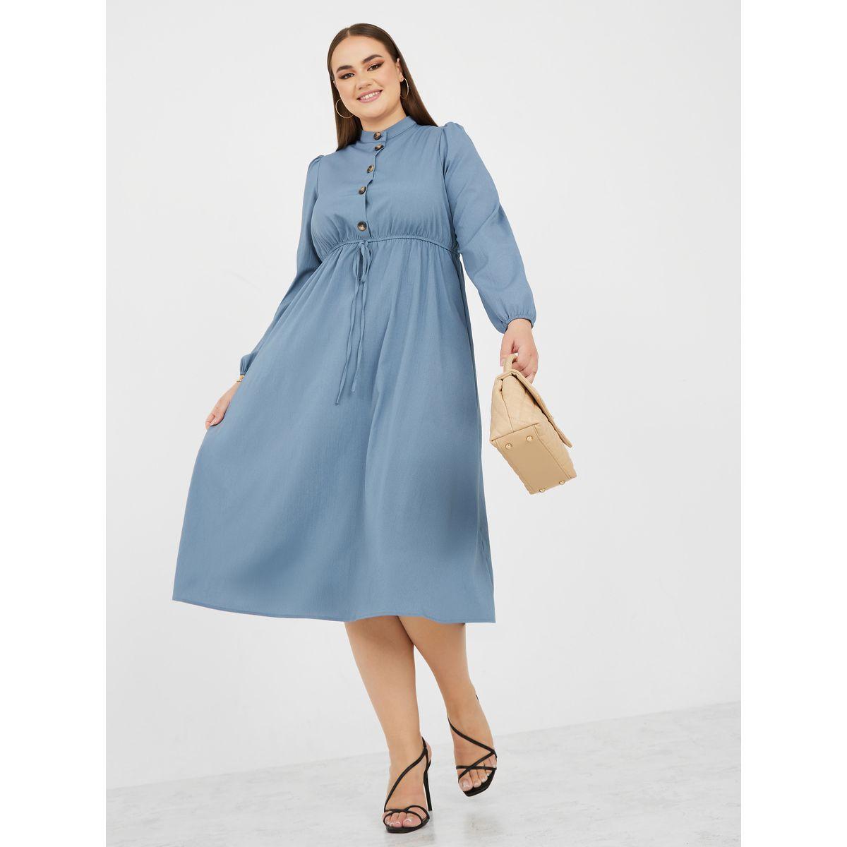 Styli Plus Tie Up Midi Dress-women-clothing-dresses-image-2