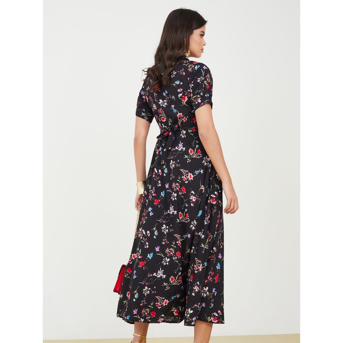 Styli Ditsy Floral Print Collared Midi Dress-women-clothing-dresses-image-4