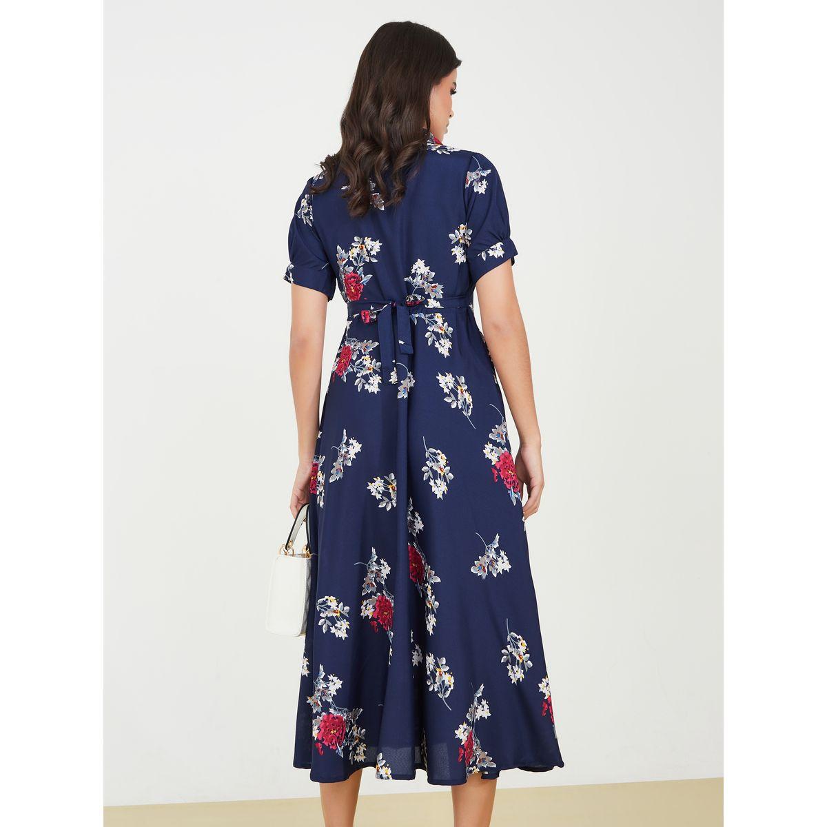 Styli Floral Print Collared Midi Dress-women-clothing-dresses-image-4