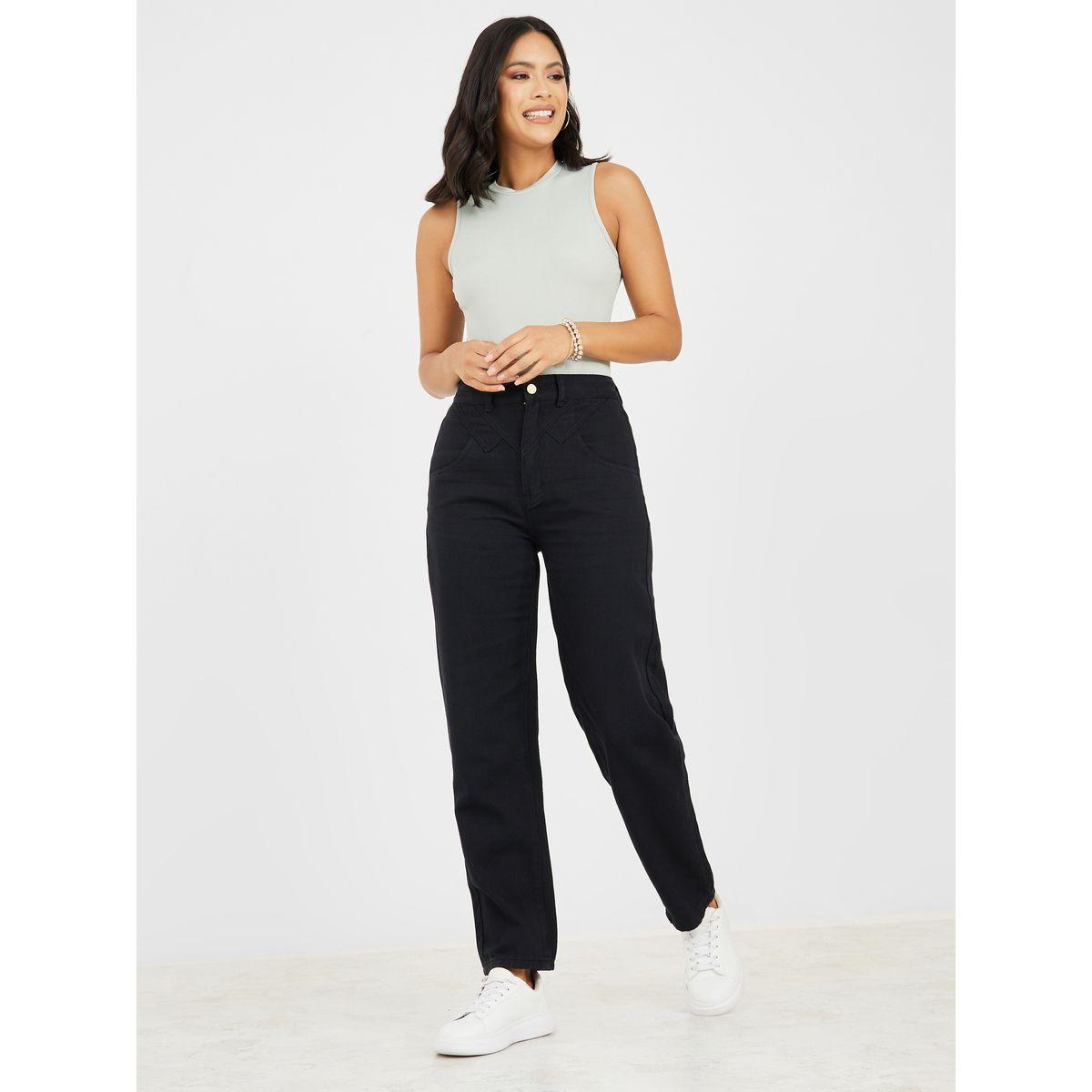 جينز دنيم بقصة موم وخصر عالي-women-clothing-bottoms-jeans-image-2