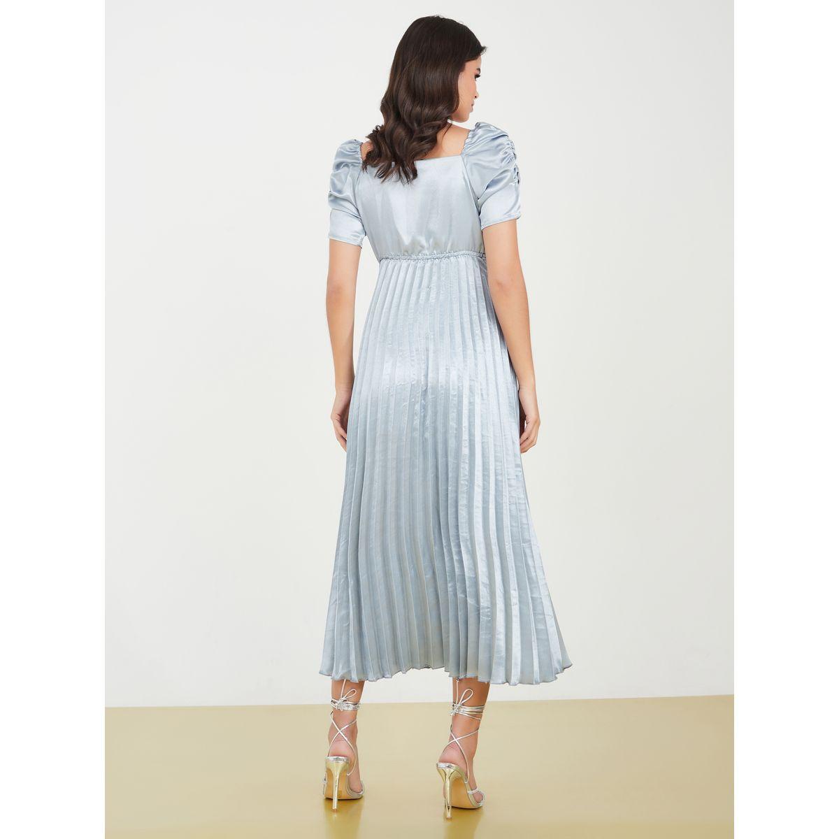 Styli Puff Sleeves Accordion Pleated Midi Dress-women-clothing-dresses-image-4