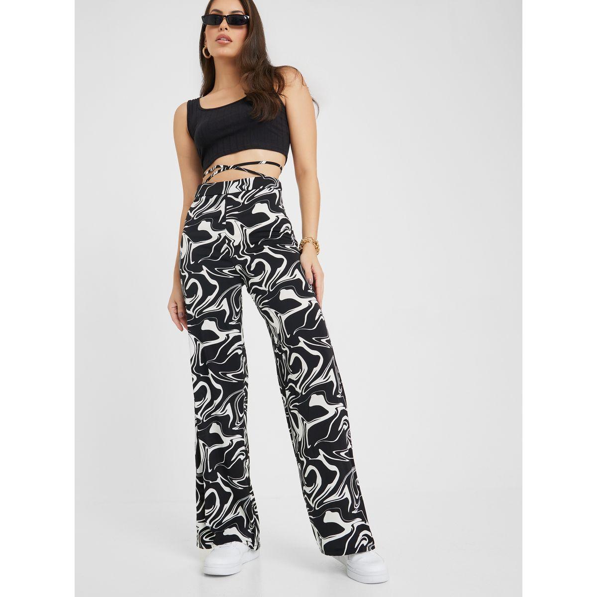 Styli Marble Printed Wide Leg Pants-women-clothing-bottoms-trousers-image-1