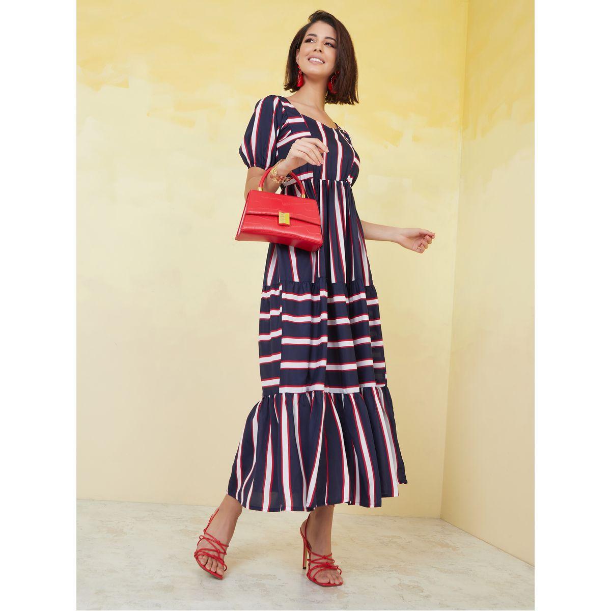 Styli Striped Puff Sleeves Maxi Dress-women-clothing-dresses-image-1