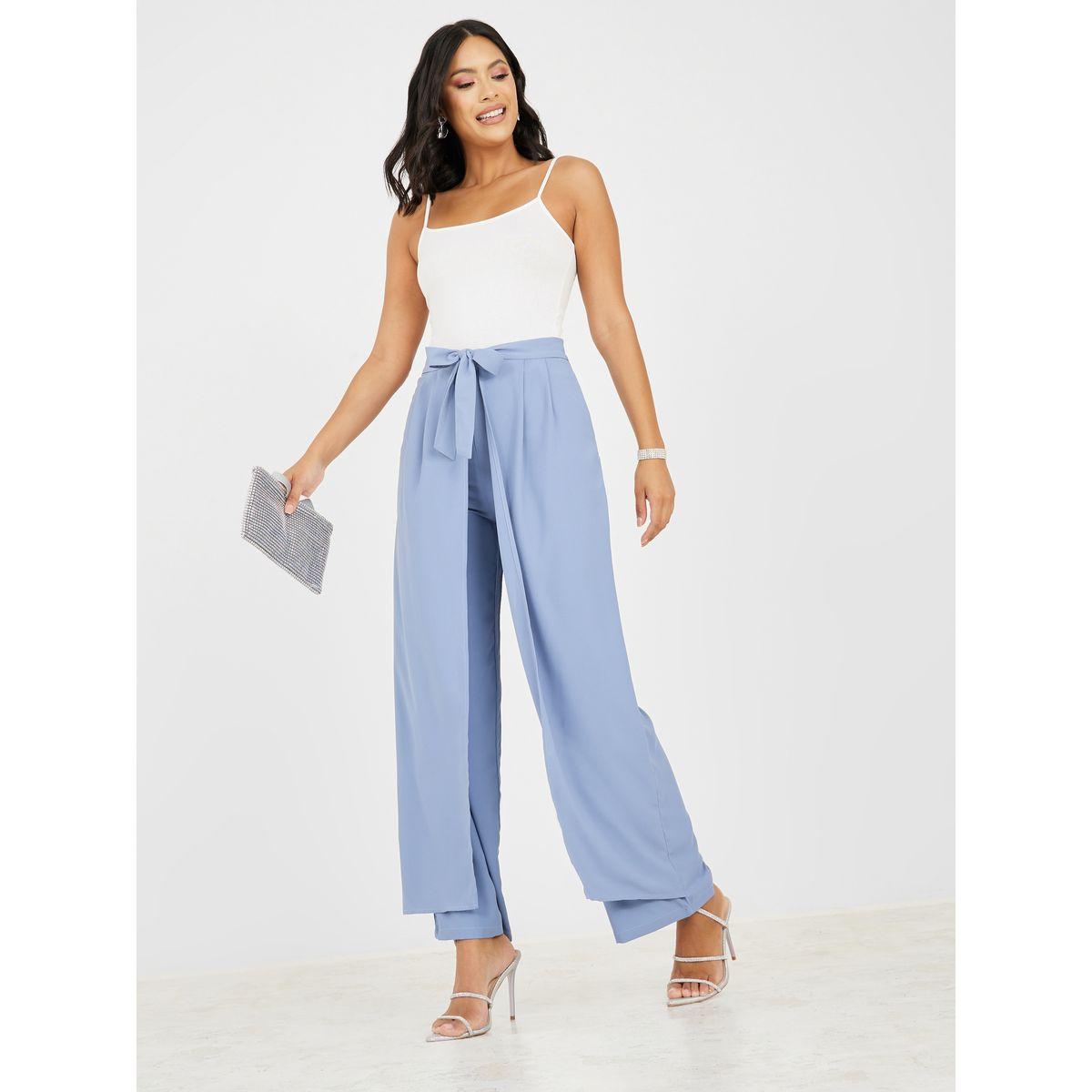 بنطال واسع الأرجل وأربطة بخصر-women-clothing-bottoms-trousers-image-2