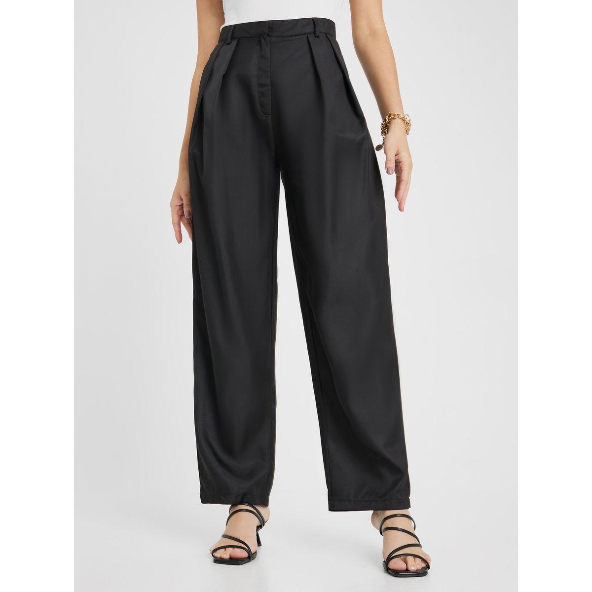 بنطال بقصة مريحة وخصر عالي-women-clothing-bottoms-trousers-image-2