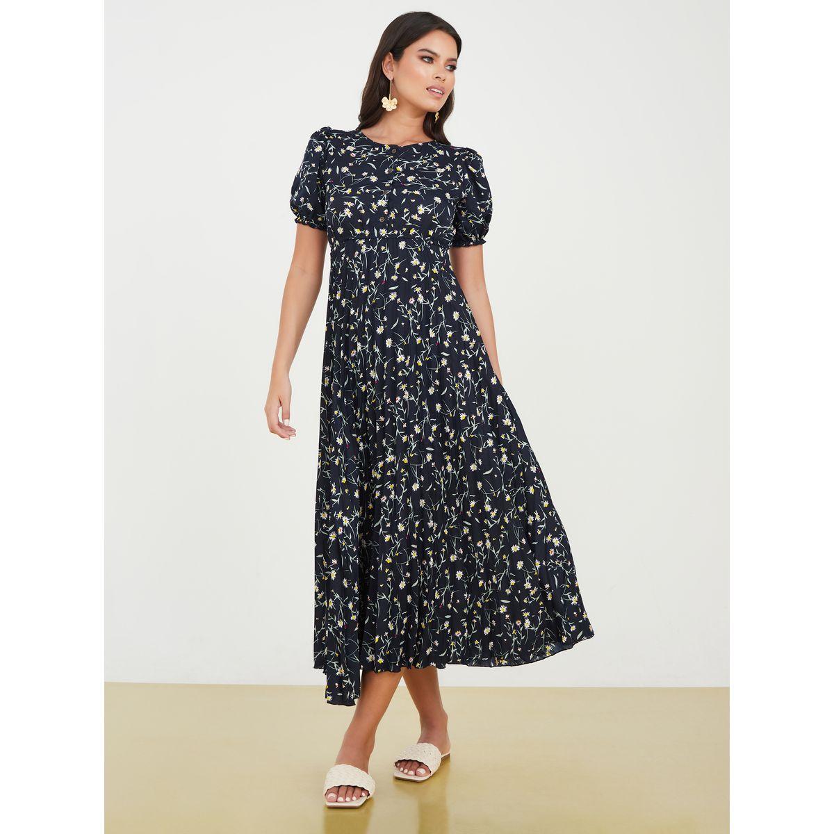 Styli Floral Print A-Line Midi Dress-women-clothing-dresses-image-1