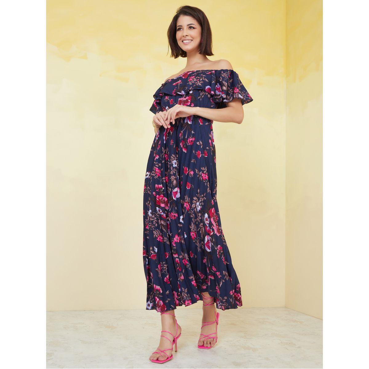 Styli Off Shoulder Floral Print Midi Dress-women-clothing-dresses-image-1