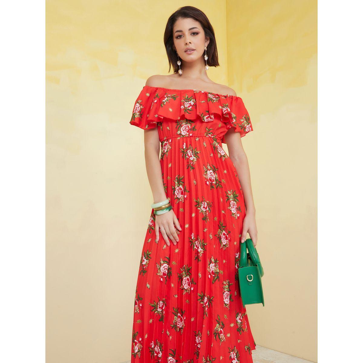 Styli Off Shoulder Floral Print Midi Dress-women-clothing-dresses-image-2