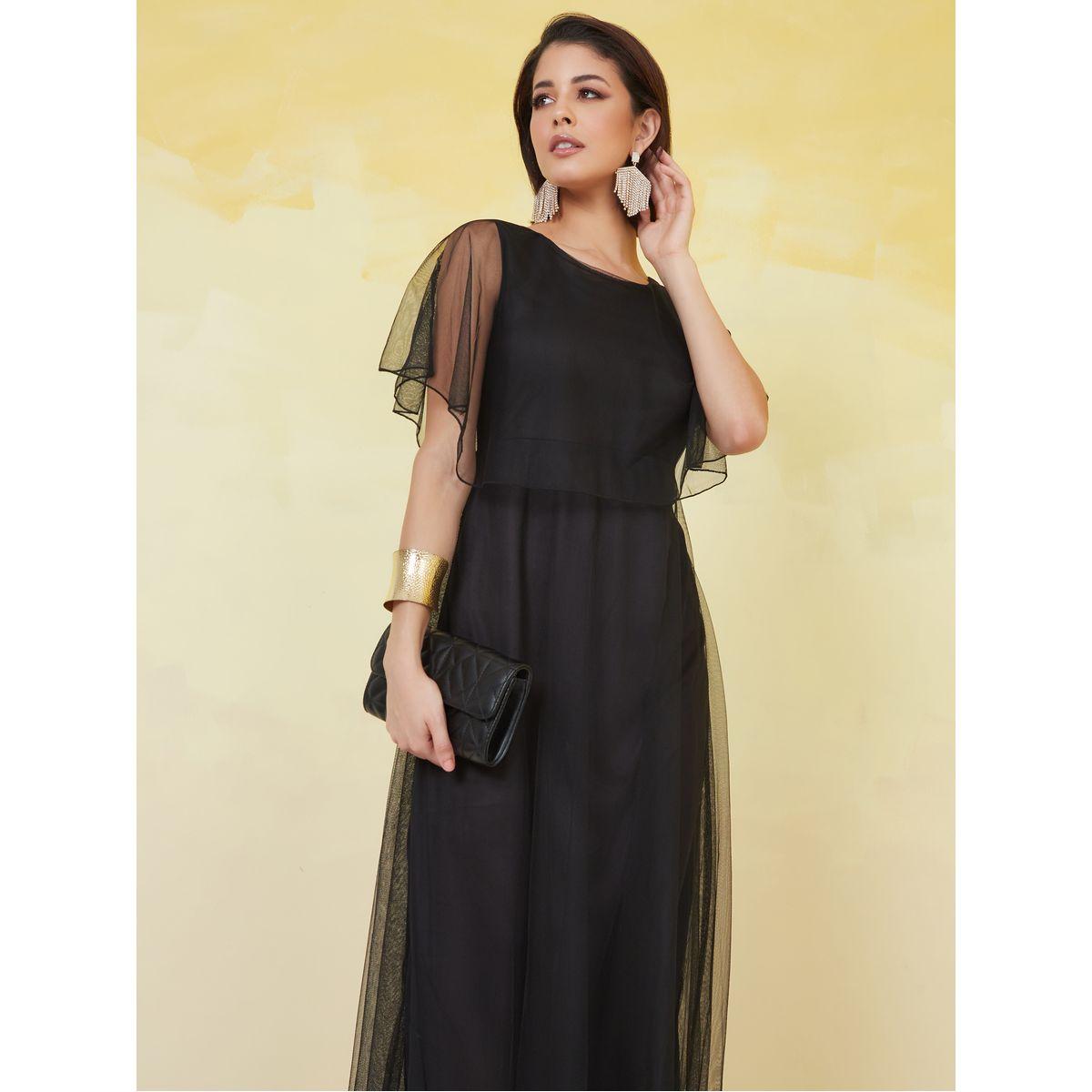 Styli Mesh Cape Layer A-Line Midi Dress-women-clothing-dresses-image-2