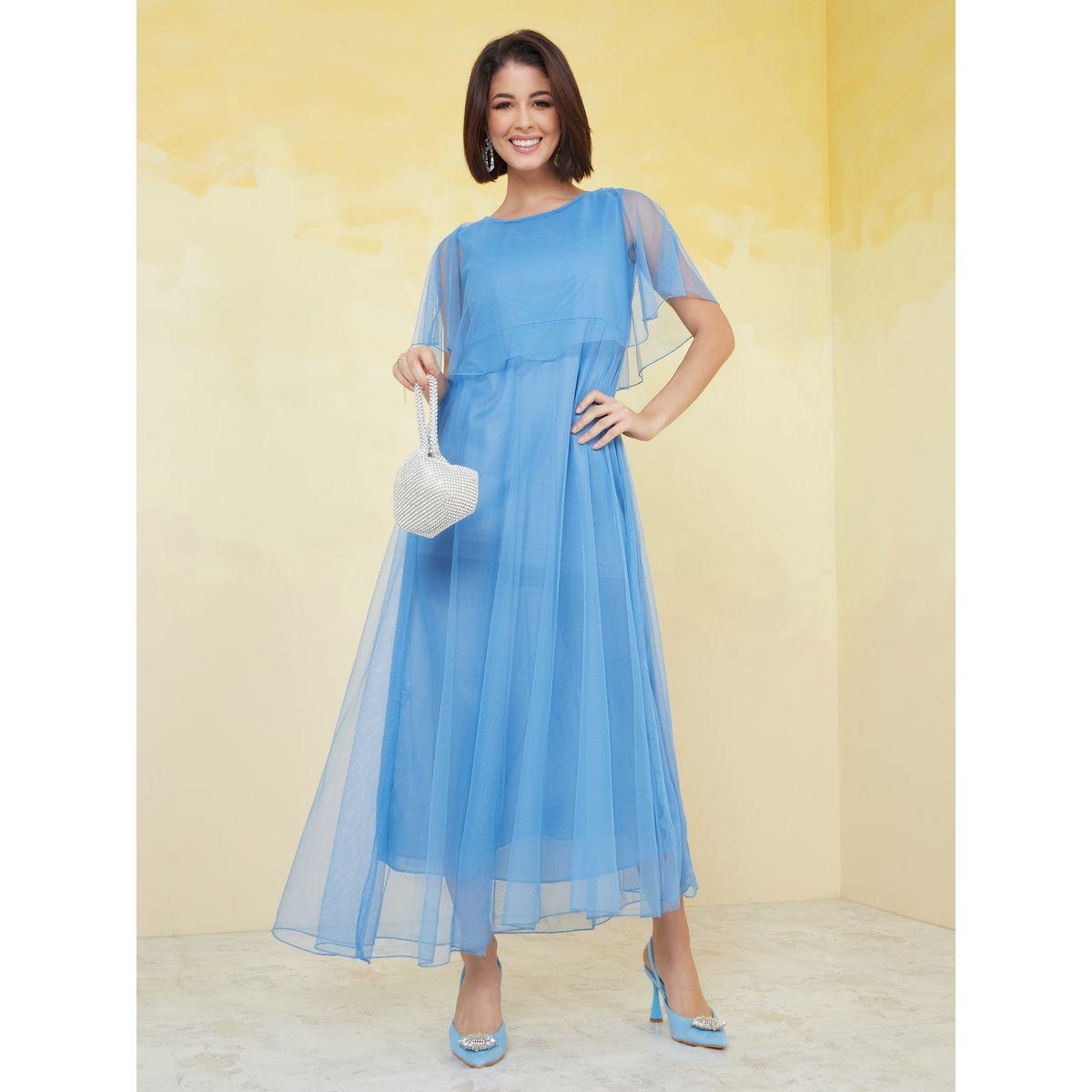 فستان ميدي بتفاصيل شبكية-women-clothing-dresses-image-1