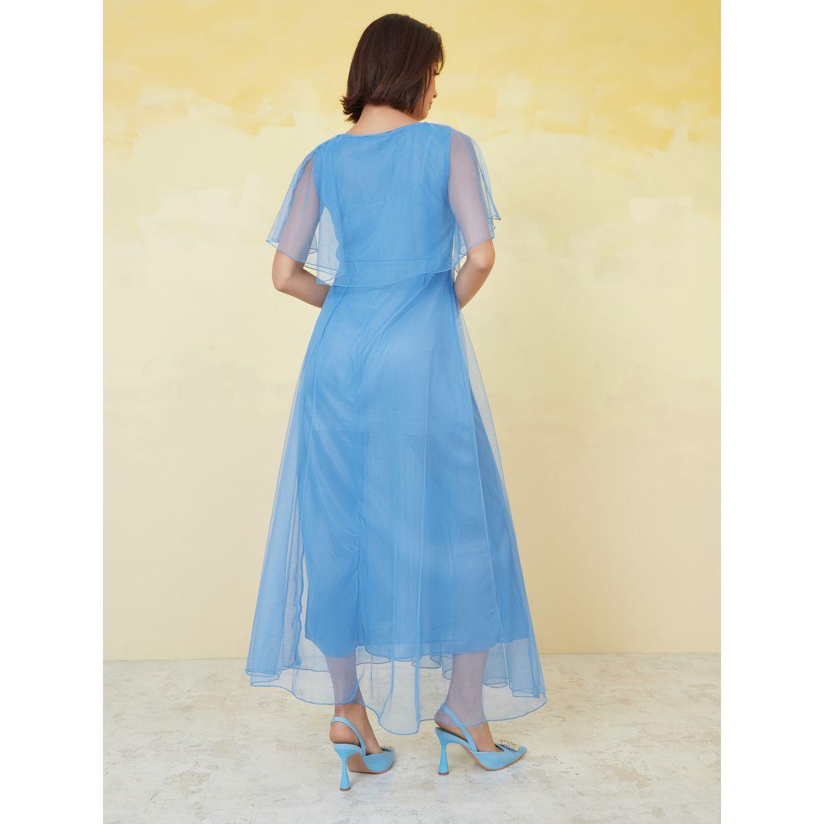 Styli Mesh Cape Layer A-Line Midi Dress-women-clothing-dresses-image-4