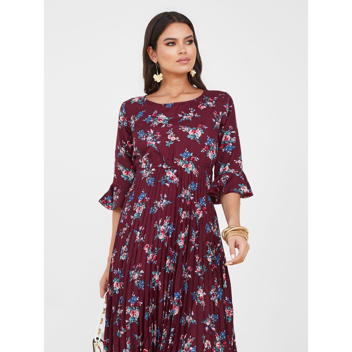فستان طويل مطبع بزهور-women-clothing-dresses-image-2