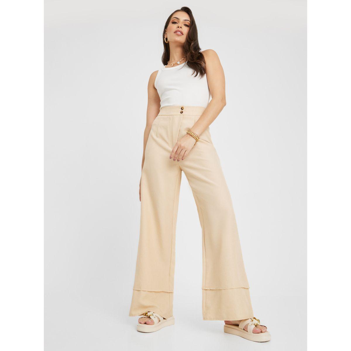 بنطال كاجوال بأزرار خصر-women-clothing-bottoms-trousers-image-1