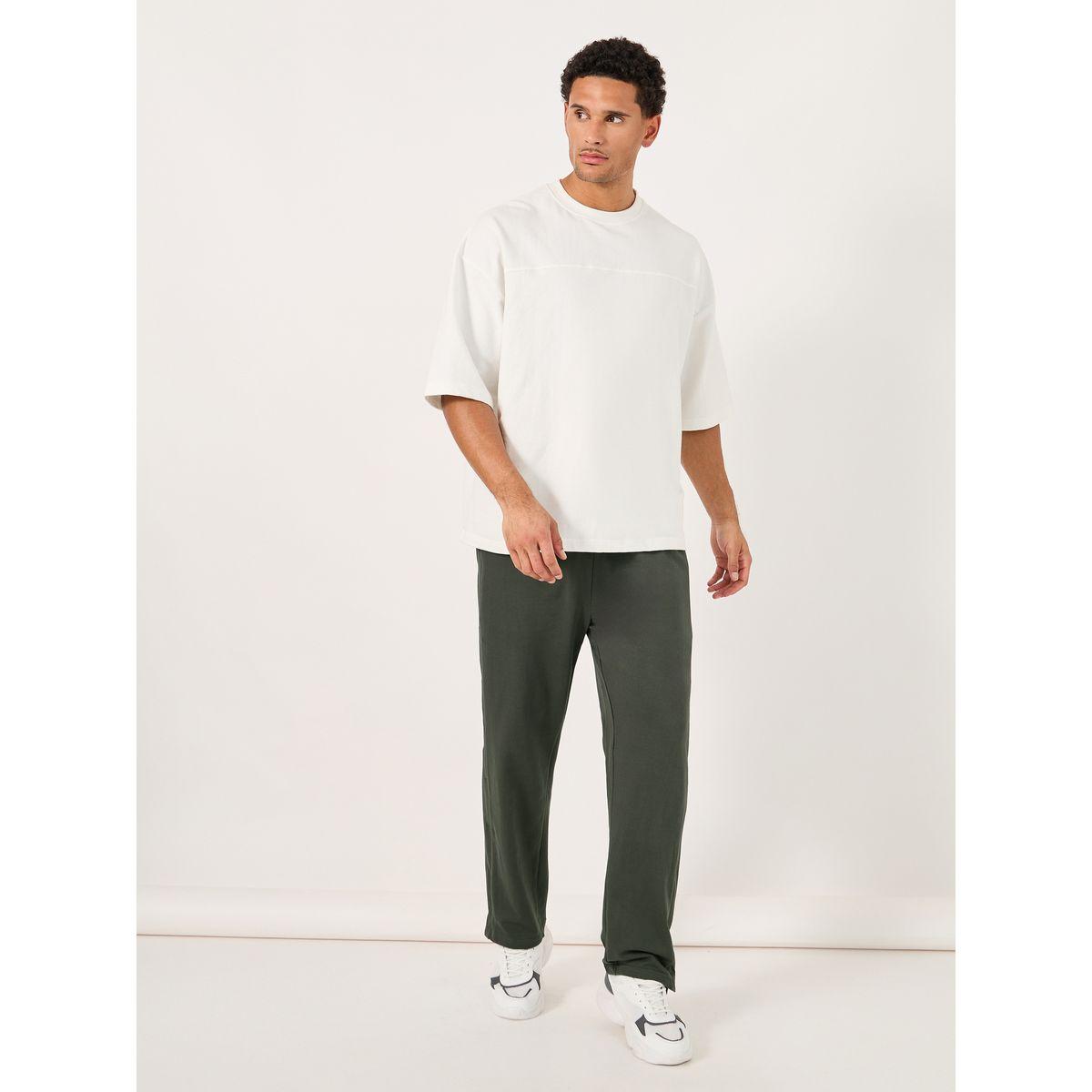Styli Oversized Straight Leg Joggers with Popper Button-men-clothing-bottoms-joggers-image-2
