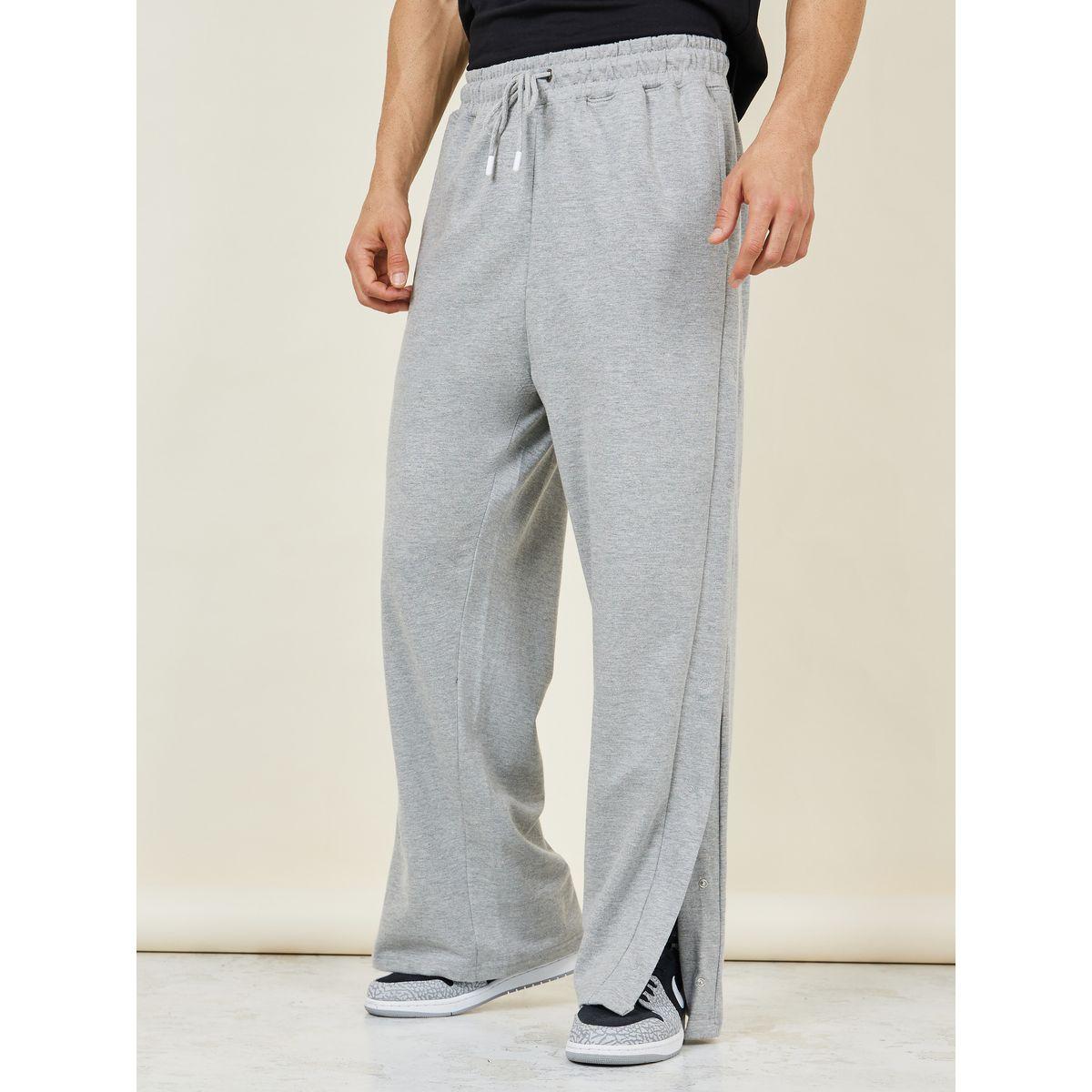 Styli Oversized Straight Leg Open Hem Jogger with Popper Button-men-clothing-bottoms-joggers-image-3