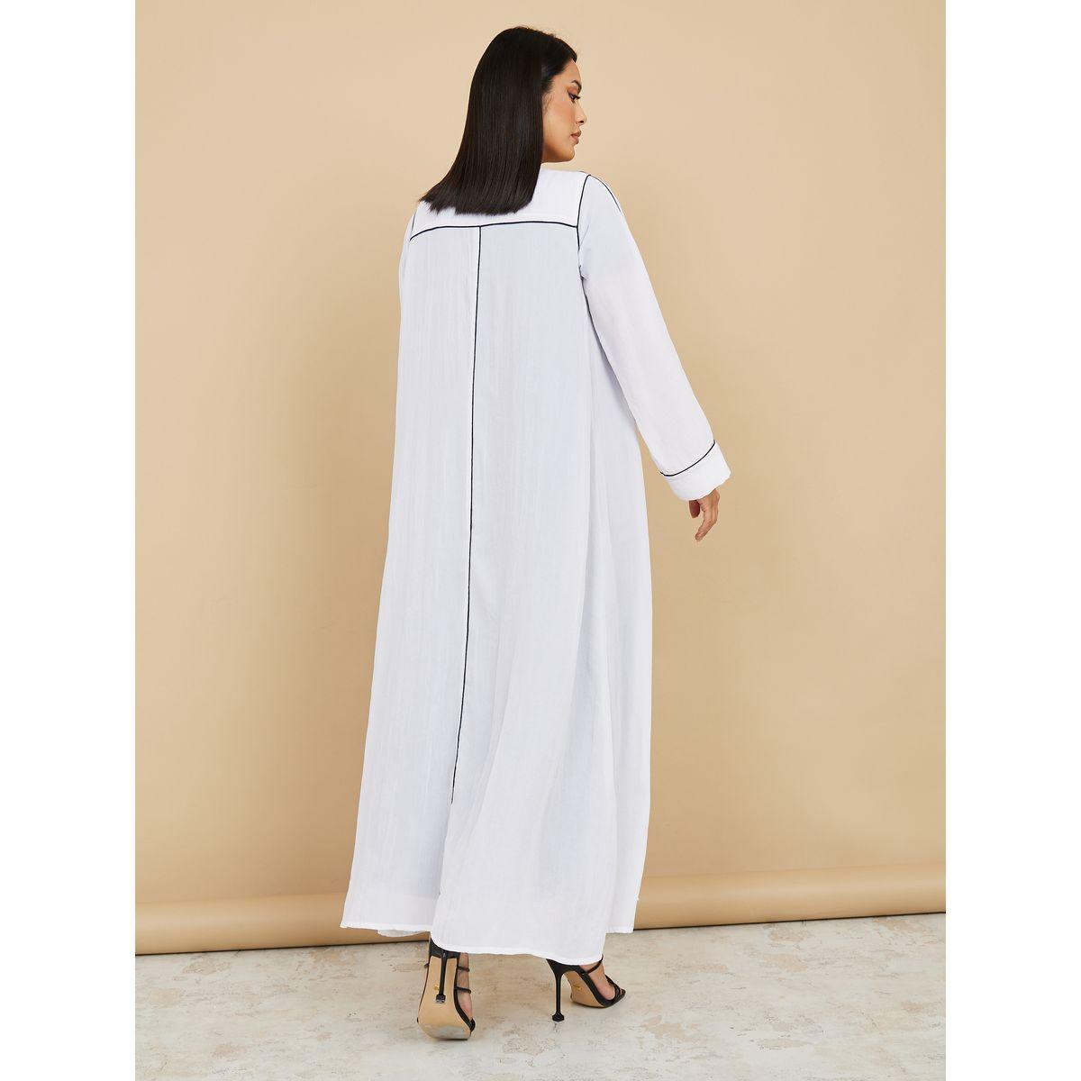 Styli Contrast Piped Detail Abaya-women-arabicclothing-abayas-image-4