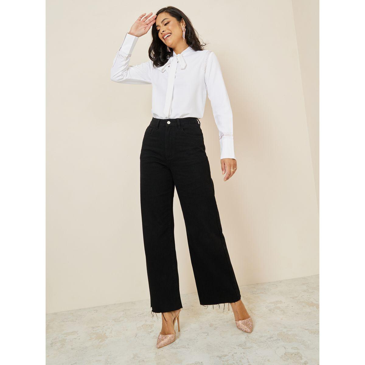 Styli Tie-Up Neck Embellished Panel Regular Fit Blouse-women-clothing-shirtsandblouses-blouses-image-2
