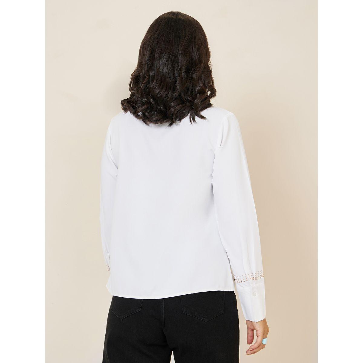 Styli Tie-Up Neck Embellished Panel Regular Fit Blouse-women-clothing-shirtsandblouses-blouses-image-5