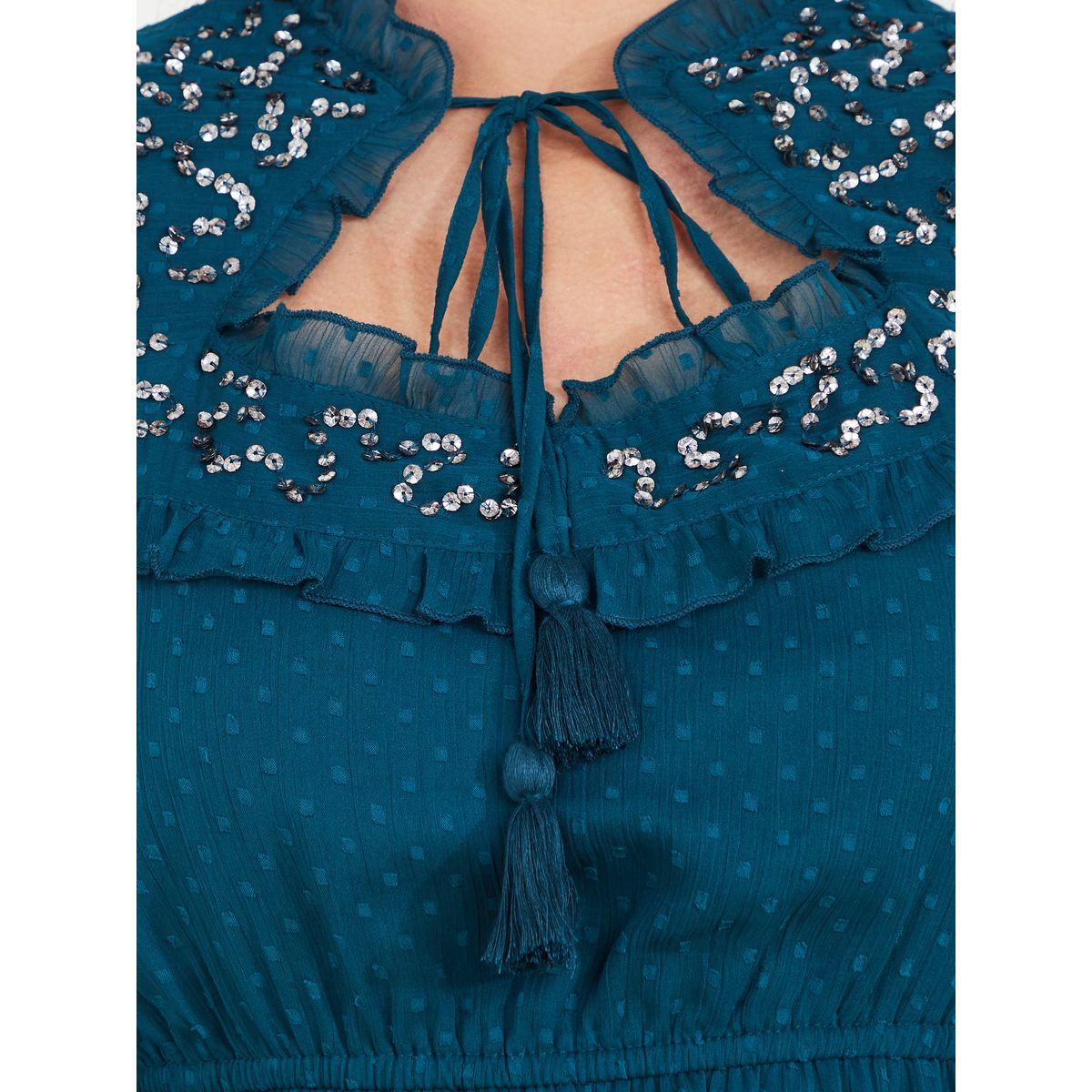 فستان بطول الركبة مزين بالترتر-women-clothing-dresses-image-3