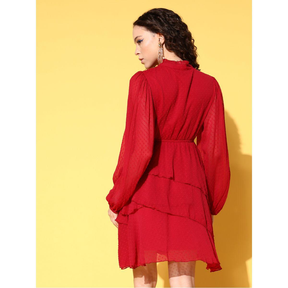 Styli Layered Chiffon Dobby Mini Dress-women-clothing-dresses-image-3